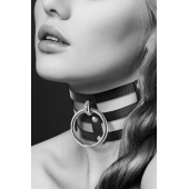 Чёрный тройной чокер с большим кольцом - Bijoux Pour Toi - купить с доставкой в Иваново