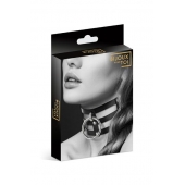 Чёрный тройной чокер с большим кольцом - Bijoux Pour Toi - купить с доставкой в Иваново