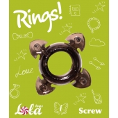 Чёрное эрекционное кольцо Rings Screw - Lola Games - в Иваново купить с доставкой