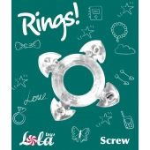 Прозрачное эрекционное кольцо Rings Screw - Lola Games - в Иваново купить с доставкой
