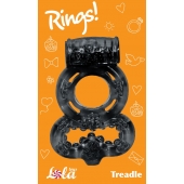 Чёрное эрекционное кольцо Rings Treadle с подхватом - Lola Games - в Иваново купить с доставкой