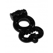 Чёрное эрекционное кольцо Rings Treadle с подхватом - Lola Games - в Иваново купить с доставкой