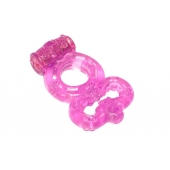 Розовое эрекционное кольцо Rings Treadle с подхватом - Lola Games - в Иваново купить с доставкой