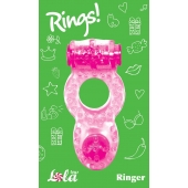 Розовое эрекционное кольцо с вибрацией Rings Ringer - Lola Games - в Иваново купить с доставкой