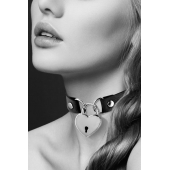Черный чокер с замком в форме сердца - Bijoux Pour Toi - купить с доставкой в Иваново