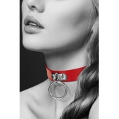 Красный узенький чокер с кольцом - Bijoux Pour Toi - купить с доставкой в Иваново