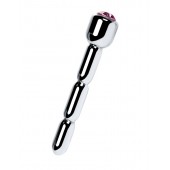 Серебристый уретральный плаг со стразом - 7 см. - ToyFa - купить с доставкой в Иваново