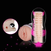 Мастурбатор-вагина Sex In A Can Vibra Vagina Tunnel - Lovetoy - в Иваново купить с доставкой
