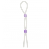 Прозрачное эрекционное кольцо-лассо SILICONE LASSO COCK RING DUAL BEADS - NMC - в Иваново купить с доставкой