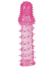 Розовая насадка с нежными шипами - 13,5 см. - Toyfa Basic - в Иваново купить с доставкой