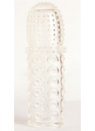 Прозрачная закрытая гелевая насадка - 13,5 см. - Toyfa Basic - в Иваново купить с доставкой