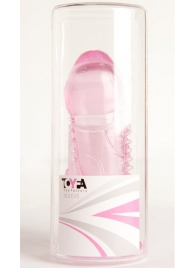 Розовая гелевая насадка с шипами и коготком - Toyfa Basic - в Иваново купить с доставкой