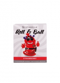 Стимулирующий презерватив-насадка Roll   Ball Strawberry - Sitabella - купить с доставкой в Иваново