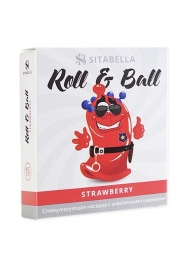 Стимулирующий презерватив-насадка Roll   Ball Strawberry - Sitabella - купить с доставкой в Иваново