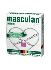 Чёрные ультрапрочные презервативы Masculan Ultra Strong - 3 шт. - Masculan - купить с доставкой в Иваново