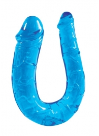 Двухсторонний фаллоимитатор Twin Head Double Dong голубого цвета - 29,8 см. - Bior toys