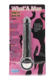 Чёрная насадка на пенис для анальной стимуляции WHATA MAN - 16 см. - Seven Creations - в Иваново купить с доставкой