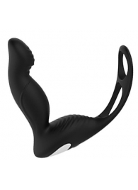 Черный вибромассажер простаты P-PLEASER W ERECTION ENHANCE - Dream Toys - в Иваново купить с доставкой