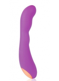 Фиолетовый силиконовый вибромассажер - 22,2 см. - Bior toys