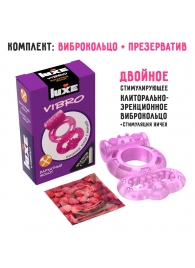 Розовое эрекционное виброкольцо Luxe VIBRO  Бархатный молот  + презерватив - Luxe - в Иваново купить с доставкой