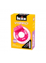 Розовое эрекционное виброкольцо Luxe VIBRO  Ужас Альпиниста  + презерватив - Luxe - в Иваново купить с доставкой