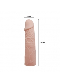 Закрытая телесная насадка-фаллос - 17 см. - Sex Expert - в Иваново купить с доставкой