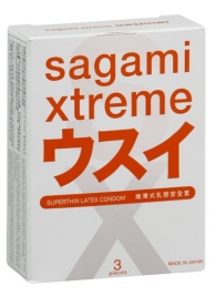 Ультратонкие презервативы Sagami Xtreme SUPERTHIN - 3 шт. - Sagami - купить с доставкой в Иваново