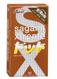 Презервативы Sagami Xtreme FEEL UP с точечной текстурой и линиями прилегания - 10 шт. - Sagami - купить с доставкой в Иваново