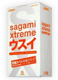 Ультратонкие презервативы Sagami Xtreme SUPERTHIN - 15 шт. - Sagami - купить с доставкой в Иваново