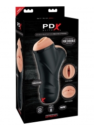 Мастурбатор в колбе с двумя тоннелями Double Penetration Vibrating Stroker - Pipedream - в Иваново купить с доставкой