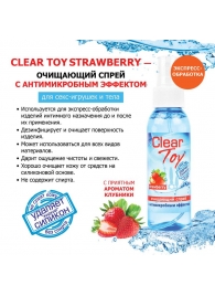 Очищающий спрей для игрушек CLEAR TOY Strawberry - 100 мл. - Биоритм - купить с доставкой в Иваново