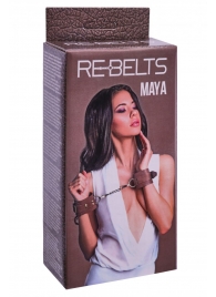 Коричневые кожаные наручники Maya - Rebelts - купить с доставкой в Иваново