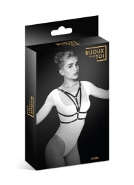 Черная упряжь на грудь Laura - Bijoux Pour Toi - купить с доставкой в Иваново