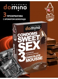 Презервативы для орального секса DOMINO Sweet Sex с ароматом шоколадного мусса - 3 шт. - Domino - купить с доставкой в Иваново