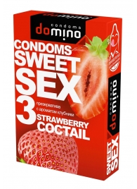 Презервативы для орального секса DOMINO Sweet Sex с ароматом клубничного коктейля  - 3 шт. - Domino - купить с доставкой в Иваново