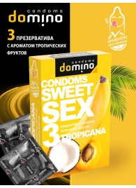 Презервативы для орального секса DOMINO Sweet Sex с ароматом тропических фруктов - 3 шт. - Domino - купить с доставкой в Иваново