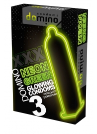 Презервативы DOMINO Neon Green со светящимся в темноте кончиком - 3 шт. - Domino - купить с доставкой в Иваново