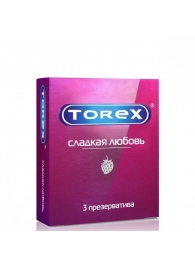 Презервативы Torex  Сладкая любовь  с ароматом клубники - 3 шт. - Torex - купить с доставкой в Иваново