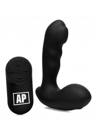 Черный стимулятор простаты Alpha-Pro 7X P-Milker Silicone Prostate Stimulator with Milking Bead - XR Brands - в Иваново купить с доставкой