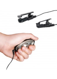 Черные электрические зажимы для сосков Shock Therapy Nipple Clamps - Pipedream - купить с доставкой в Иваново