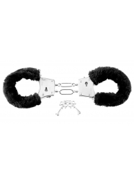 Меховые чёрные наручники Beginner s Furry Cuffs - Pipedream - купить с доставкой в Иваново