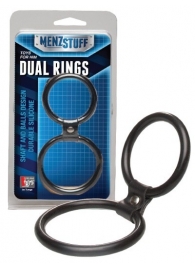 Чёрное двойное эрекционное кольцо Dual Rings Black - Dream Toys - в Иваново купить с доставкой