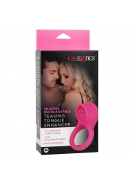 Ярко-розовое эрекционное кольцо Silicone Rechargeable Teasing Tongue Enhancer - California Exotic Novelties - в Иваново купить с доставкой