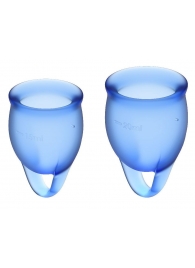Набор синих менструальных чаш Feel confident Menstrual Cup - Satisfyer - купить с доставкой в Иваново
