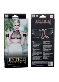 Черные мягкие наручники Entice French Cuffs с цепью - California Exotic Novelties - купить с доставкой в Иваново