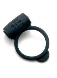 Темно-серое эрекционное кольцо Vibrating Love Ring с вибрацией - Fifty Shades of Grey - в Иваново купить с доставкой