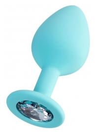 Мятная анальная втулка Brilliant с прозрачным кристаллом - 8 см. - ToyFa - купить с доставкой в Иваново