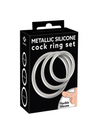 Набор из 3 эрекционных колец под металл Metallic Silicone Cock Ring Set - Orion - в Иваново купить с доставкой