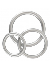 Набор из 3 эрекционных колец под металл Metallic Silicone Cock Ring Set - Orion - в Иваново купить с доставкой