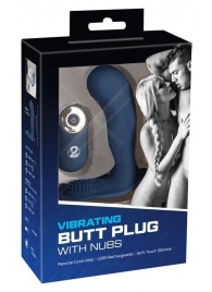 Синий вибростимулятор простаты Vibrating Butt Plug - 11,7 см. - Orion - в Иваново купить с доставкой
